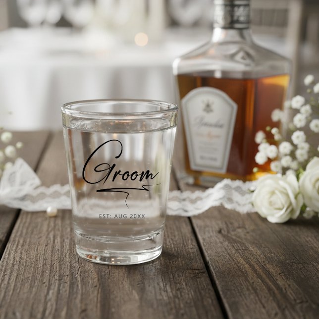 Moderner Kalligraphiegroom ID1025 Schnapsglas (Von Creator hochgeladen)