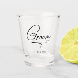 Moderner Kalligraphiegroom ID1025 Schnapsglas