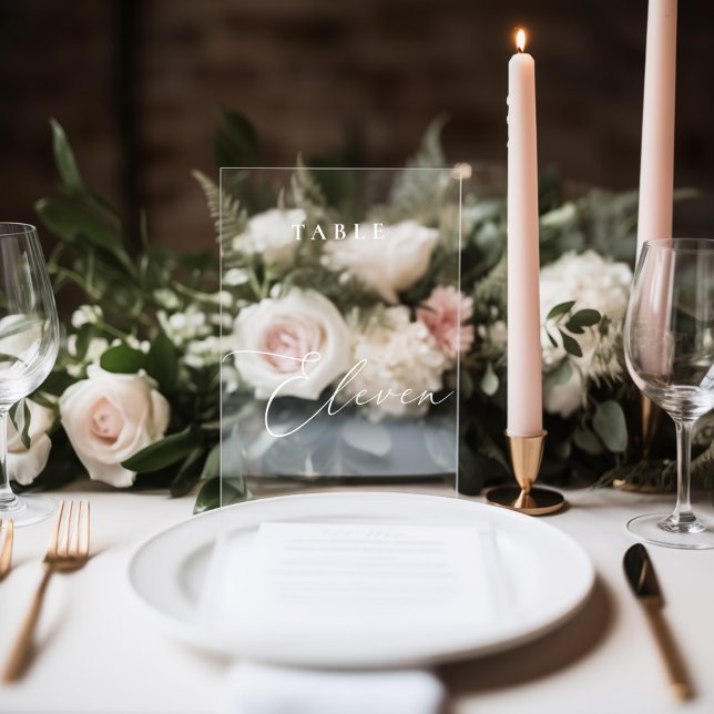 Moderner Kalligraphietisch Eleven Tischnummer Fensteraufkleber (Von Creator hochgeladen)