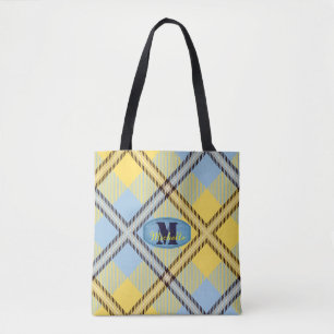 Moderner Karierter Tartan Jeans Monogram-Skriptnam