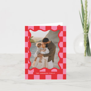 Moderner Karo mit glattem Rand - minimales Foto We Feiertagskarte