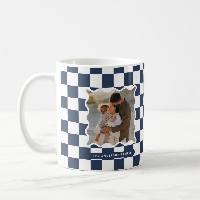 Moderner Karo mit glattem Rand - minimales Foto We Kaffeetasse (Links)