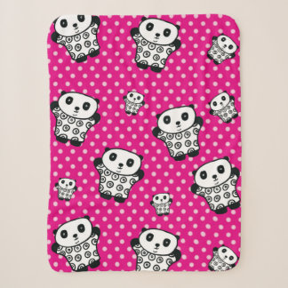 Moderner Kawaii Panda Bär Rosa Mädchenhaft Punkte Sherpadecke