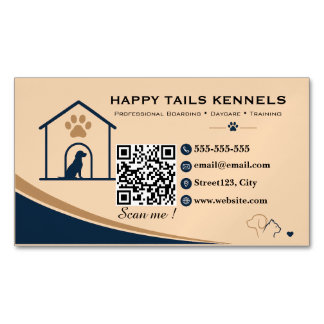 Moderner Kennel-QR-Code Magnetische Visitenkarte