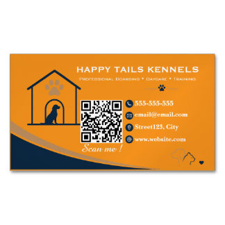 Moderner Kennel-QR-Code Magnetische Visitenkarte