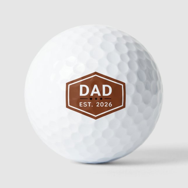 Moderner Khaki Brown Vater etabliert Golfball (Vorderseite)