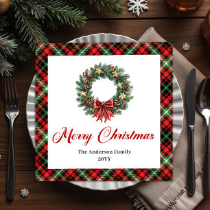 Moderner Kiefern-Kranz Weihnachts-Serviette mit in Serviette
