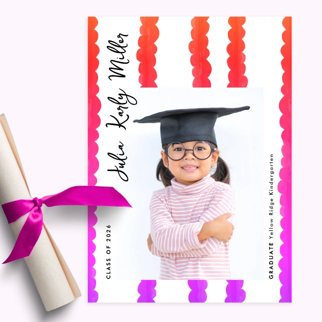 Moderner Kindergarten-Foto Abschlussklasse 2026 Ankündigung (Von Creator hochgeladen)