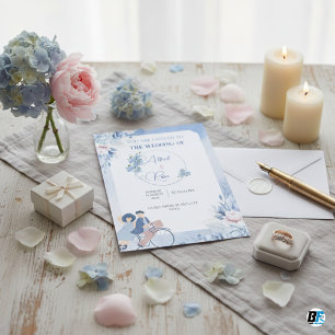 Moderner Klassiker mit Foto Hochzeit Einladung