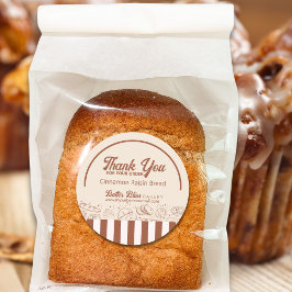 Moderner klassischer Braun-Bäckereiladen Runder Aufkleber