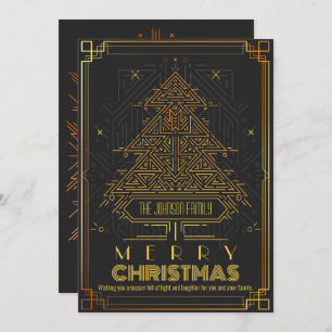 Moderner klassischer goldener geometrischer Weihna Feiertagskarte