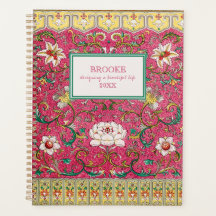 Moderner Klassischer Pink Chinoiserie Planner