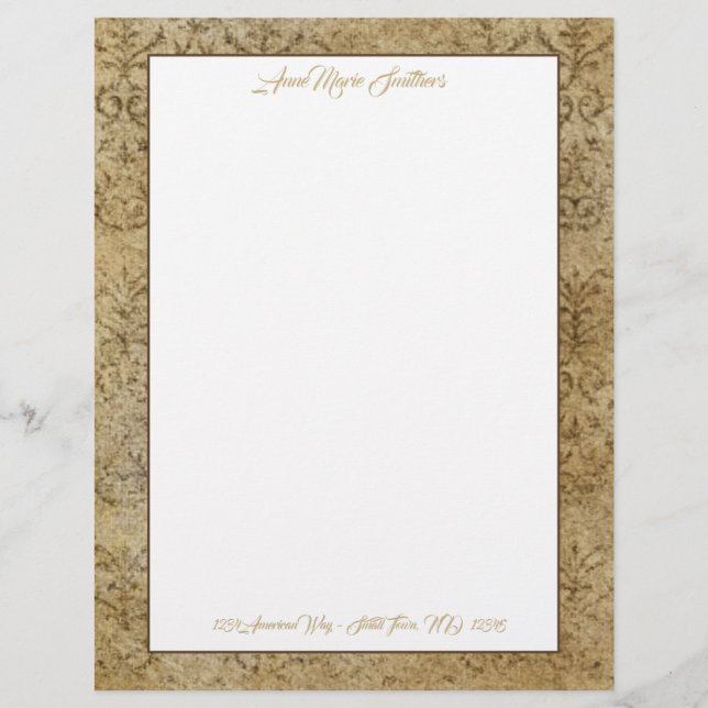 Moderner klassischer Tan Granite Letterhead Briefbogen (Vorderseite)