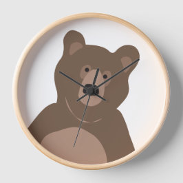 Moderner kleiner brauner Babybär, 10" Uhr
