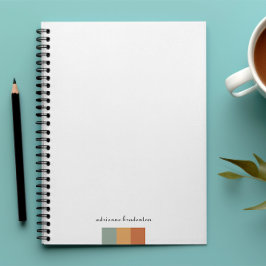 Moderner kleiner Farbblock | Script Monogram Notizbuch