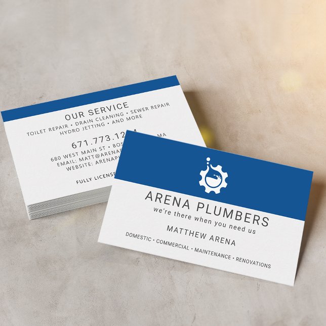 Moderner Klempnerdienst für Unternehmer Visitenkarte (Modern Contractor Plumbing Service Business Cards)
