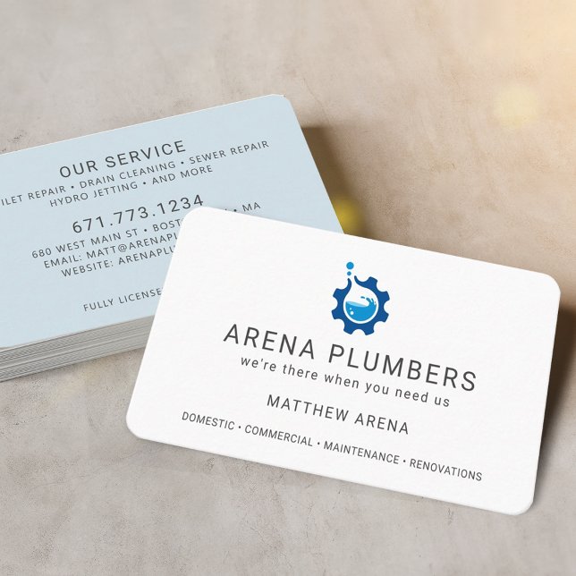 Moderner Klempnerdienst für Unternehmer Visitenkarte (Modern Contractor Plumbing Service Business Card)