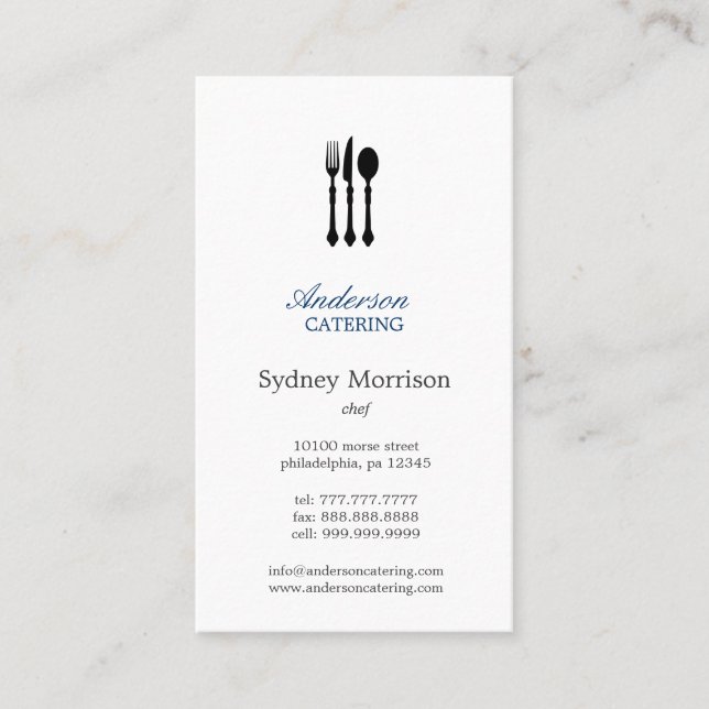 Moderner Koch/Catering/Restaurant Visitenkarte (Vorderseite)
