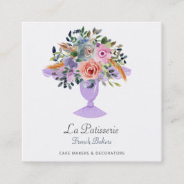 Moderner Koch mit Blumengebäck Quadratische Visitenkarte