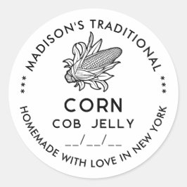 Moderner Kornkleber mit Cob-Symbol Runder Aufkleber