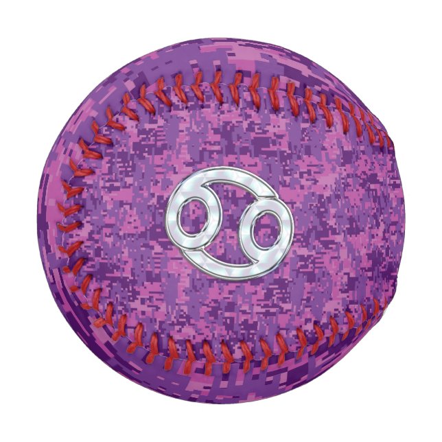 Moderner Krebs Zodiac signieren Pink Digital Camou Baseball (Vorderseite Links)