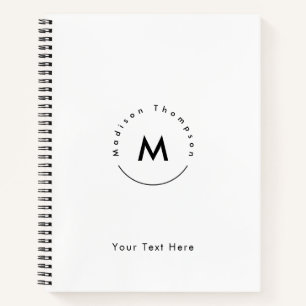 Moderner Kreis-Monogramm-Logo mit persönlichem Nam Notizbuch