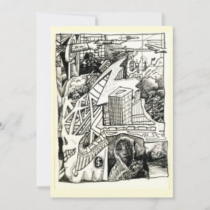 "Moderner Krieg", Tinte zeichnend Flachkarte