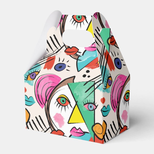 Moderner Kubismus Abstrakte Künstlerische Female F Geschenkschachtel (Vorderseite)