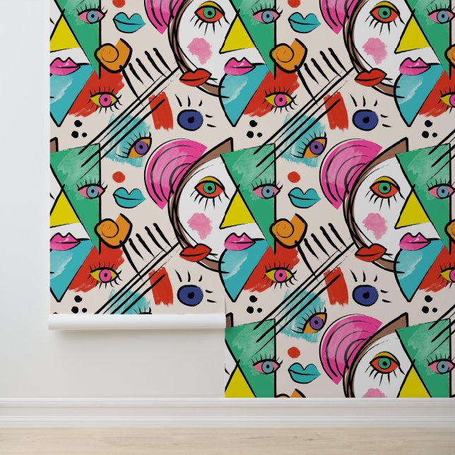 Moderner Kubismus Abstrakte Künstlerische Female F Tapete (Anwendung)