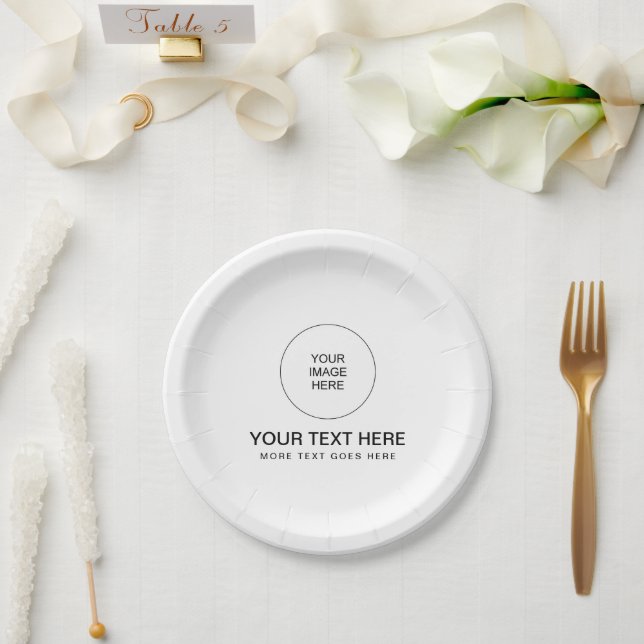 Moderner Kunde - Einfach Minimalistisch Ihr Foto Pappteller (Hochzeit)