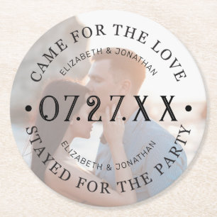 Moderner, kundenspezifischer Hochzeitspapier-Unter Runder Pappuntersetzer