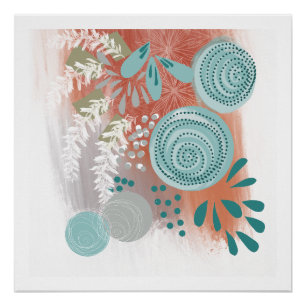 Moderner Kunst-Abstrakt-Blumenposter-Druck Poster