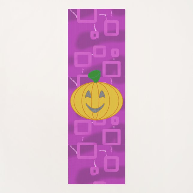 Moderner Kürbis auf Lila geometrische Yoga Mat Yogamatte (Vorderseite)