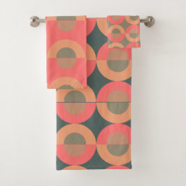 Moderner Lachs und Oliven aus dem Mittelalter Badhandtuch Set