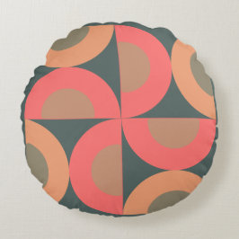 Moderner Lachs und Oliven aus dem Mittelalter Rundes Kissen