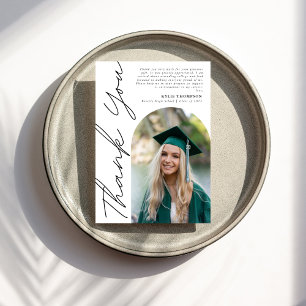 Moderner Lässiger Script Arch Foto Abschluss Schwa Dankeskarte