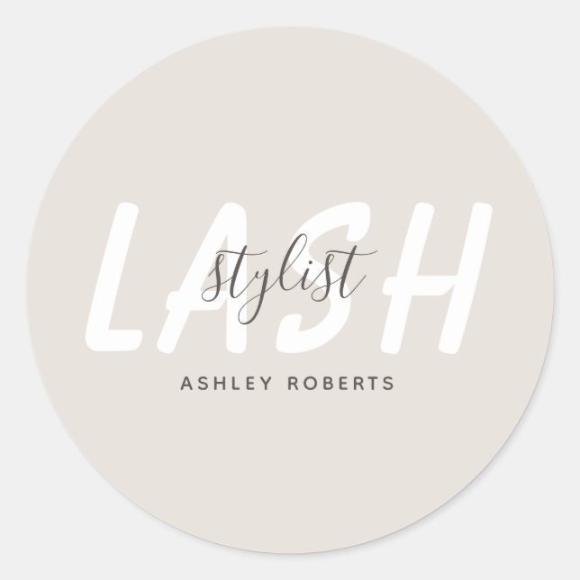 Moderner lastischer Stylist hell Runder Aufkleber (Vorderseite)