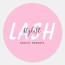 Moderner lastischer Stylist pink Runder Aufkleber