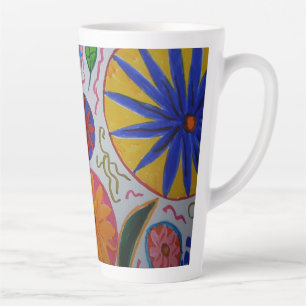 Moderner Latte Cup mit Blumenmotiv Milchtasse