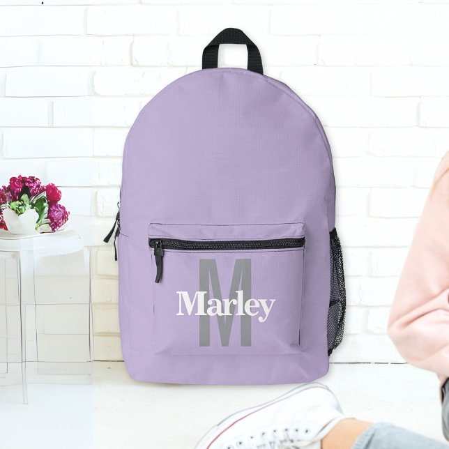 Moderner Lavendel Lila Niedlicher Personalisierter Bedruckter Rucksack (Von Creator hochgeladen)