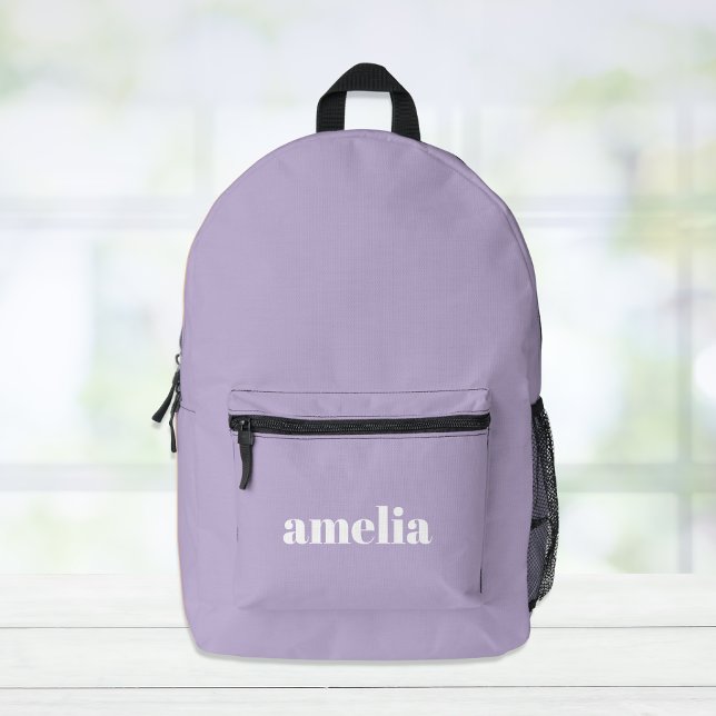 Moderner Lavendel Lila Personalisiert Bedruckter Rucksack (Von Creator hochgeladen)