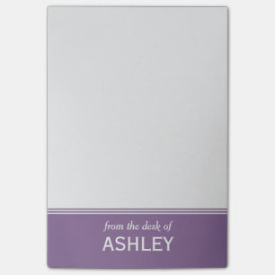 Moderner Lavendel lila personalisiertes 4" x 6" Post-it Klebezettel