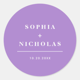 Moderner Lavendel Minimal Runder Aufkleber