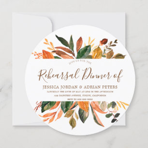 Moderner Leaf Kranz Rustikale Herbstessen Probe Ab Einladung