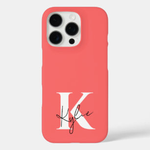 Moderner, lebendiger Personalisierter Monogramm-Na iPhone 16 Pro Hülle