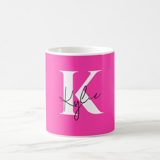 Moderner, lebendiger Personalisierter Monogramm-Na Kaffeetasse (Mittel)