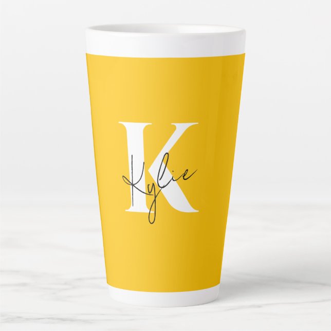 Moderner, lebendiger Personalisierter Monogramm-Na Milchtasse (Vorderseite)