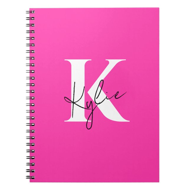 Moderner, lebendiger Personalisierter Monogramm-Na Notizblock (Vorderseite)