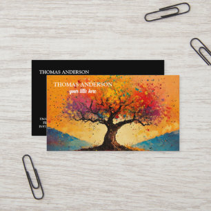 Moderner Lebensbaum Wellness Life Coach Visitenkarte