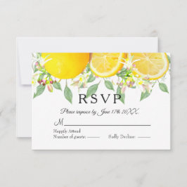 Moderner Lemon Boho Summer Wedding RSVP Karte